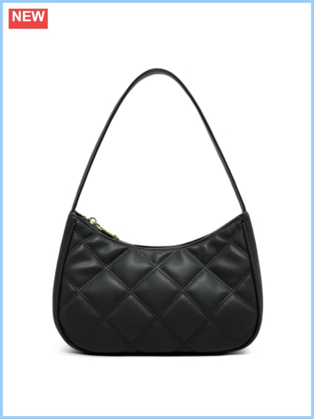 PU Leather Hobo Shoulder Bag Mini Clutch Purse with Zipper for Women